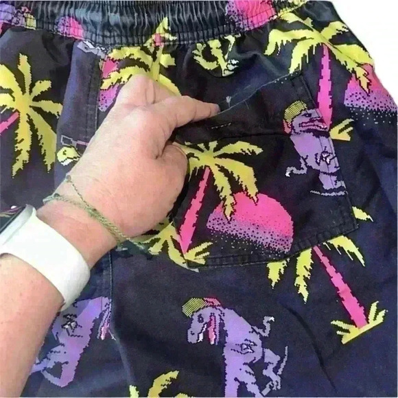 No Boundaries Swim suit set of 3 skulls/floral, tropical, retro dinosaurs/palms - Picture 7 of 8